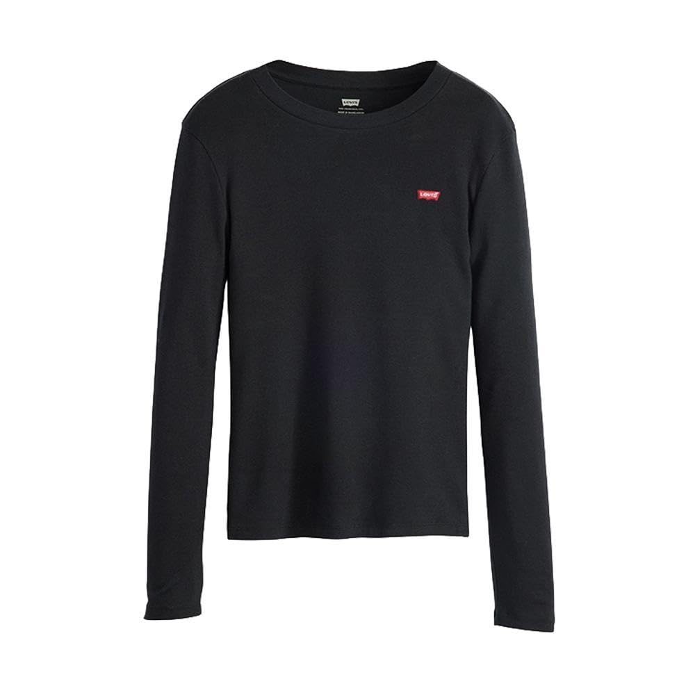 Levi's Essential Housemark Long-Sleeve Tee T-Shirt Femme Hiver Chaude Confort Élégant Taille Classique Rouge