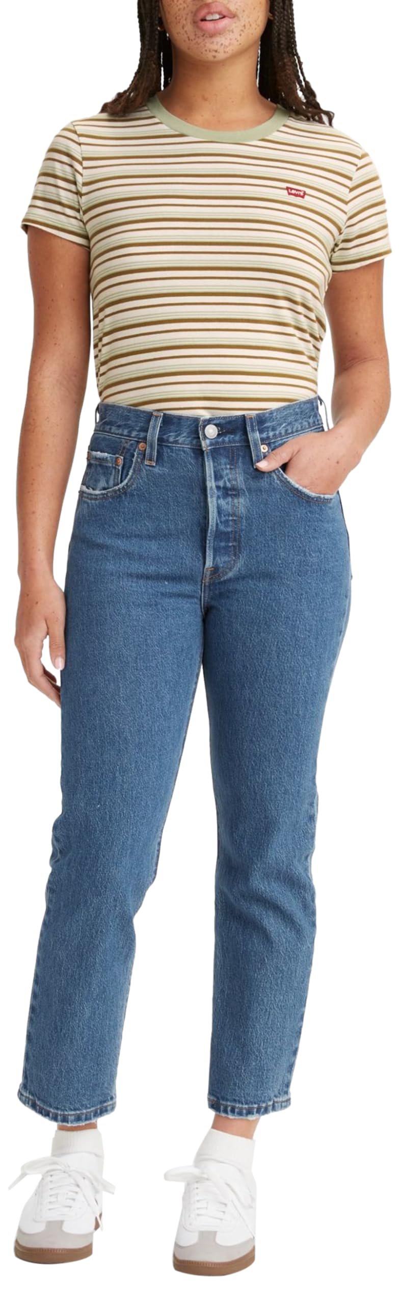 Levi's 501 Crop Jeans Femme en jean denim pour femme, tailleur confortable et résistant, idéale pour le quotidien et les